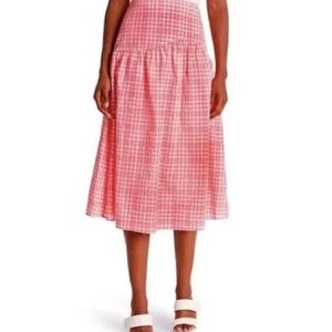 NWT size 4 Topshop neon pink checked skirt